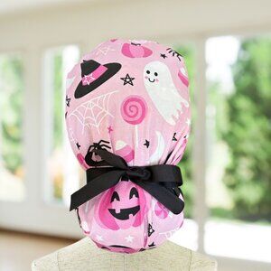 Spooky Cute~ Ponytail Scrub Cap, Surgical Hat, OR, CNA, Cap, CRNA, Gift.